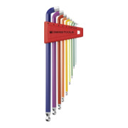 PB Swiss Tools RainBow Jeu de clés hexagonales en porte-outils plastique 9 pcs 1,5-10mm 100 degrés