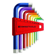 PB Swiss Tools RainBow Jeu de clés hexagonales en porte-outils plastique 9 pcs 1,5-10mm PB