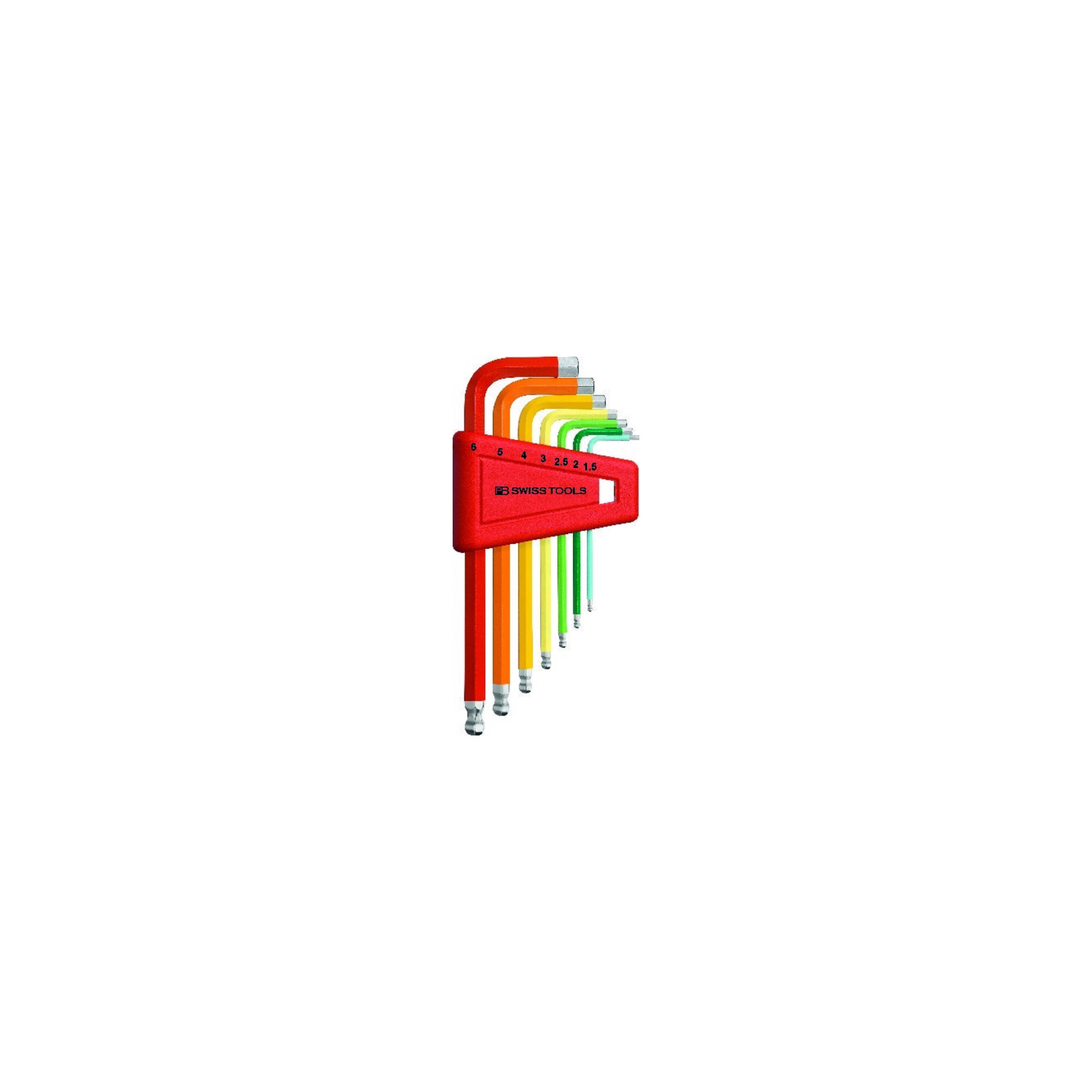 PB Swiss Tools RainBow Winkelschraubendreher- Satz im Kunststoffhalter 7-teilig 1,5-6mm