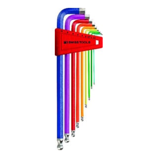 PB Swiss Tools RainBow Winkelschraubendreher- Satz im Kunststoffhalter 9-teilig 1,5-10mm