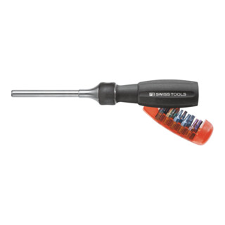 PB Swiss Tools Ratelhandvat'Insider Pro Ratchet' met 1/4 inch bits met magneet, Steellengte: 100 mm