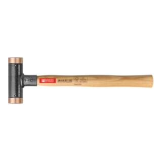 PB Swiss Tools Rückschlagfreier Hammer, mit Kupfer-Einsätzen, Hickory-Stiel, 40 mm