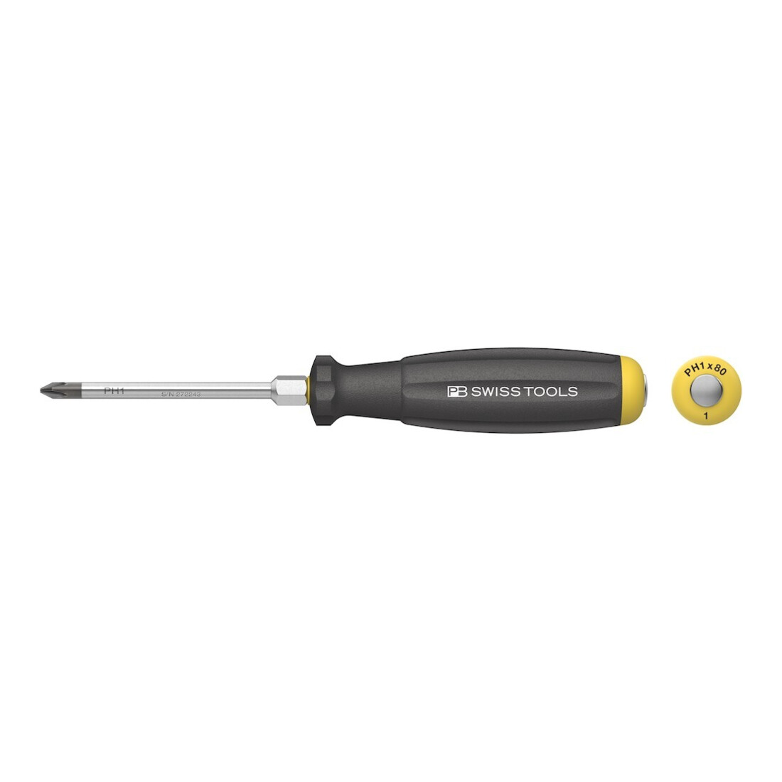 PB Swiss Tools Schraubendreher 8193 D PH1x 80mm Schlagkappe SwissTools