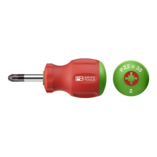 PB Swiss Tools Schraubendreher Stubby PZ1x 30mm SwissGrip