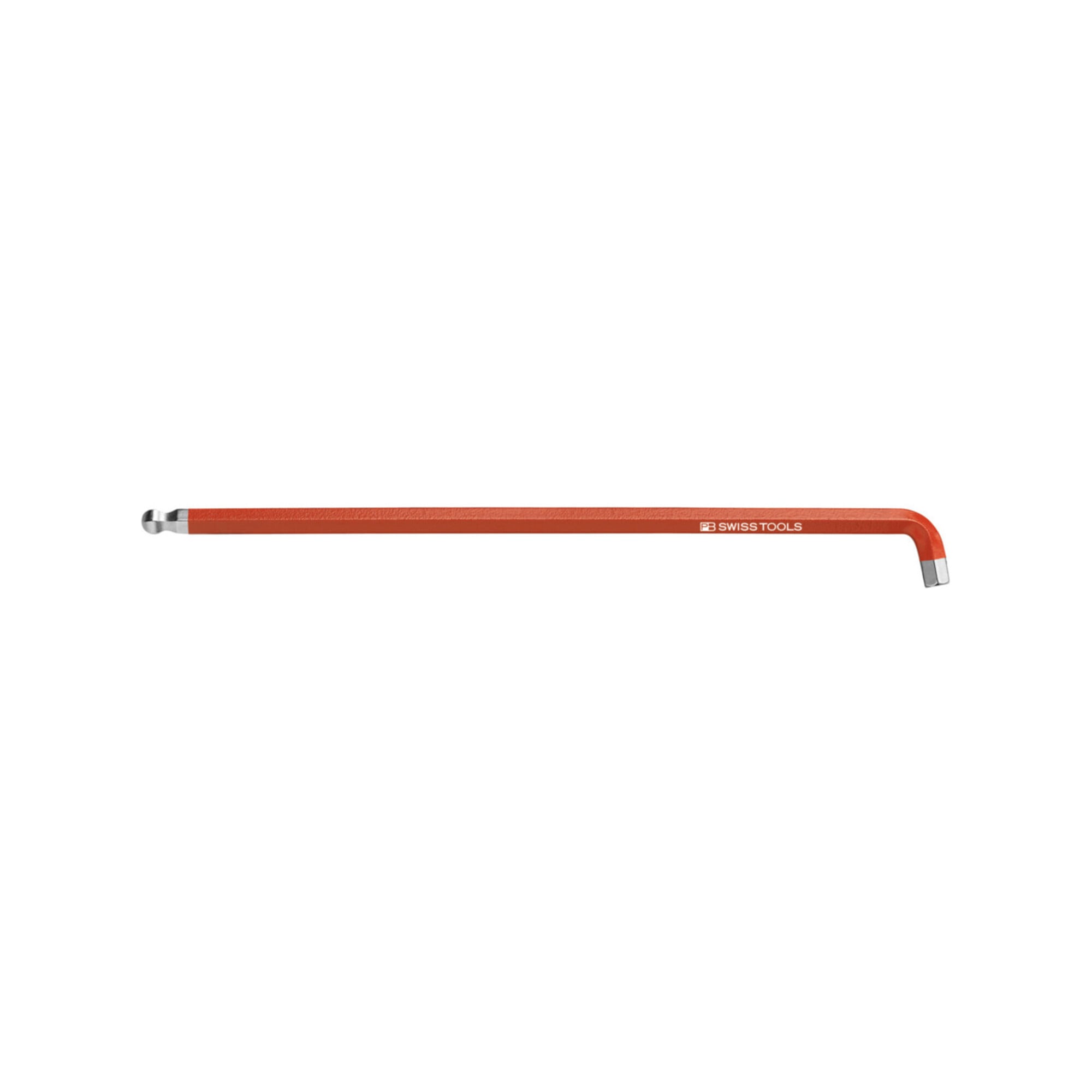 PB Swiss Tools Sechskant-Winkelschraubendreher, lang, mit Kugelkopf und kurzem Schenkel, pulverbeschichtet, 6 mm