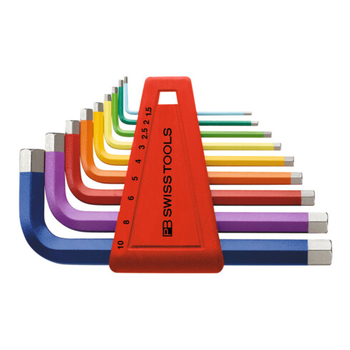PB Swiss Tools Sechskant-Winkelschraubendreher-Satz, pulverbeschichtet, 9-teilig