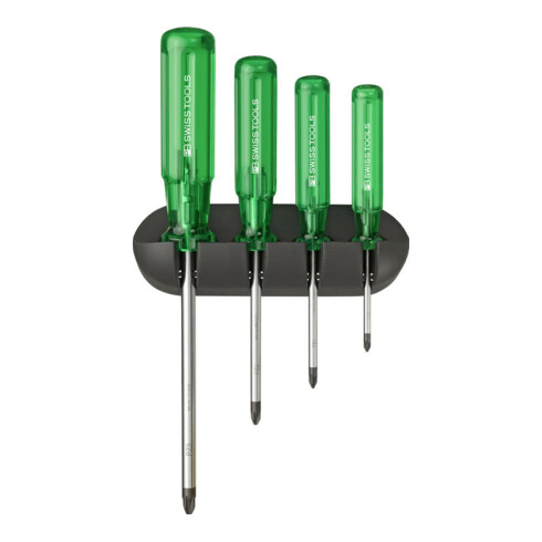 PB Swiss Tools Set de tournevis 4 pièces PZ avec support mural Classic