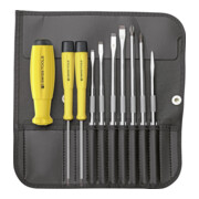 PB Swiss Tools Set de tournevis ESD avec lames interchangeables 10 pièces en pochette roulante Swiss