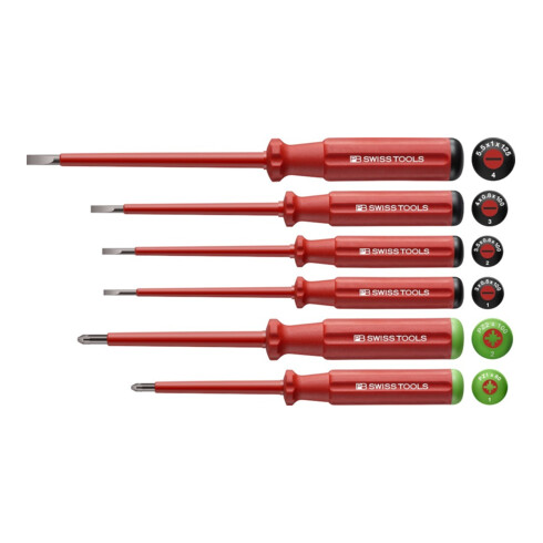PB Swiss Tools Set de tournevis VDE 6 pièces Fente/PZ en carton Classic