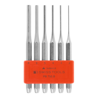 PB SWISS TOOLS Set di cacciaspine con supporto in plastica, qualità speciale cromato, 6pz.