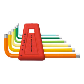PB SWISS TOOLS Set di chiavi maschio esagonali piegate esecuzione termoverniciate, 6pz.