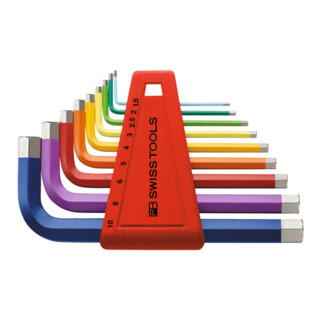 PB SWISS TOOLS Set di chiavi maschio esagonali piegate esecuzione termoverniciate, 9pz.