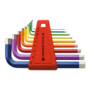 PB SWISS TOOLS Set di chiavi maschio esagonali piegate esecuzione termoverniciate, 9pz.