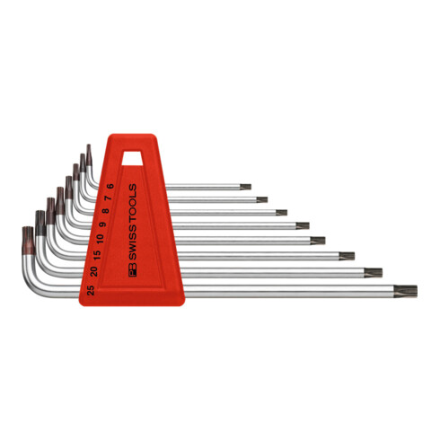 PB Swiss Tools Set haakse stiftsleutels voor Torx,met boring, Aantal stiftsleutels: 8