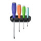 PB Swiss Tools Set schroevendraaiers voor Pozidriv, met 2-componenten-SwissGrip-handvat, Aantal schroevendraaiers: 4-1