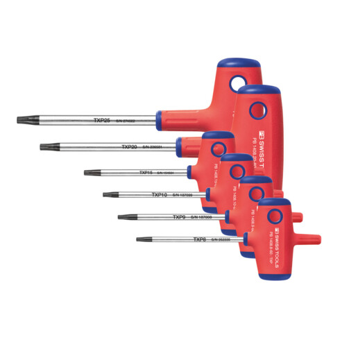 PB SWISS TOOLS Set schroevendraaiers voor Torx Plus, met dwarsgreep 6-delig, Aantal schroevendraaiers: 6