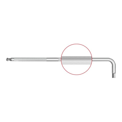 PB Swiss Tools haakse schroevendraaier zeskant, lang, met kartelrand, Zeskant: 2 mm