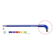 PB Swiss Tools Sleutels voor binnenzeskantbouten 90°-100° lang, met kogelkop en korte arm poedercoating, Zeskant: 10mm