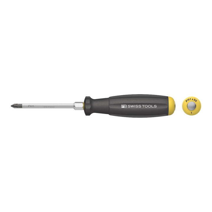 PB Swiss Tools Tournevis 8193 D PH1x 80 mm avec embout frappe SwissTools