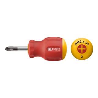 PB Swiss Tools Tournevis Stubby PH1x 30mm SwissGrip