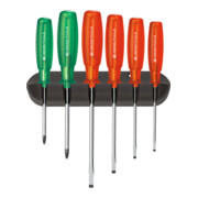 PB Swiss Tools Werkstatt-Schraubendreher-Sortiment, Schlitz und Pozidriv, 6-teilig