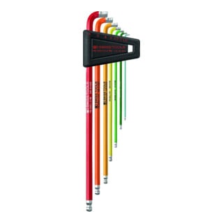 PB Swiss Tools Winkelschraubendreher- Satz im Kunststoffhalter 7-teilig1,5-6 90-100Grad Rainbow