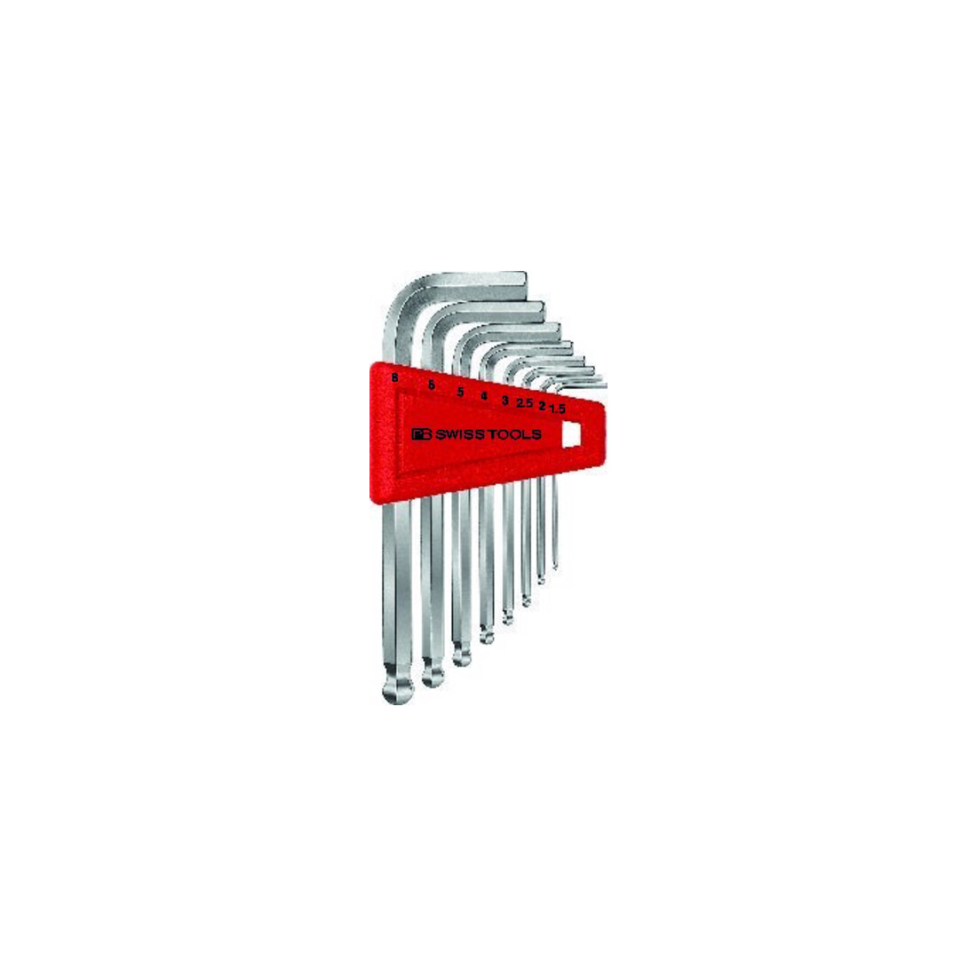 PB Swiss Tools Winkelschraubendreher- Satz im Kunststoffhalter 8-teilig 1,5-8mm Kugelkopf