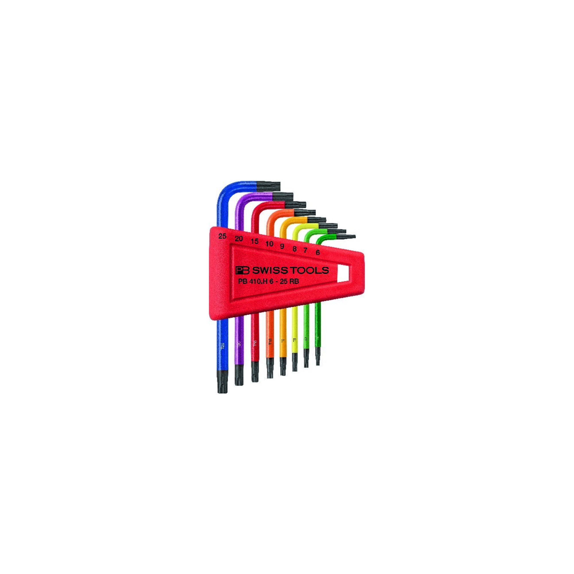 PB Swiss Tools Winkelschraubendreher- Satz im Kunststoffhalter 8-teilig T6-T25 Rainbow Swiss