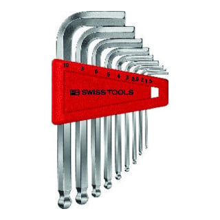 PB Swiss Tools Winkelschraubendreher- Satz im Kunststoffhalter 9-teilig 1,5-10mm Kugelkopf