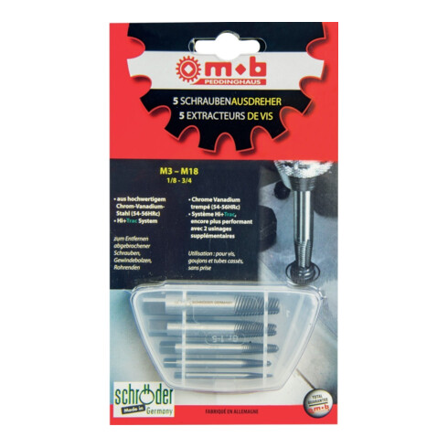 Peddinghaus Extracteurs de vis 5 pcs Taille 1-5 Hi-Trac Schröder