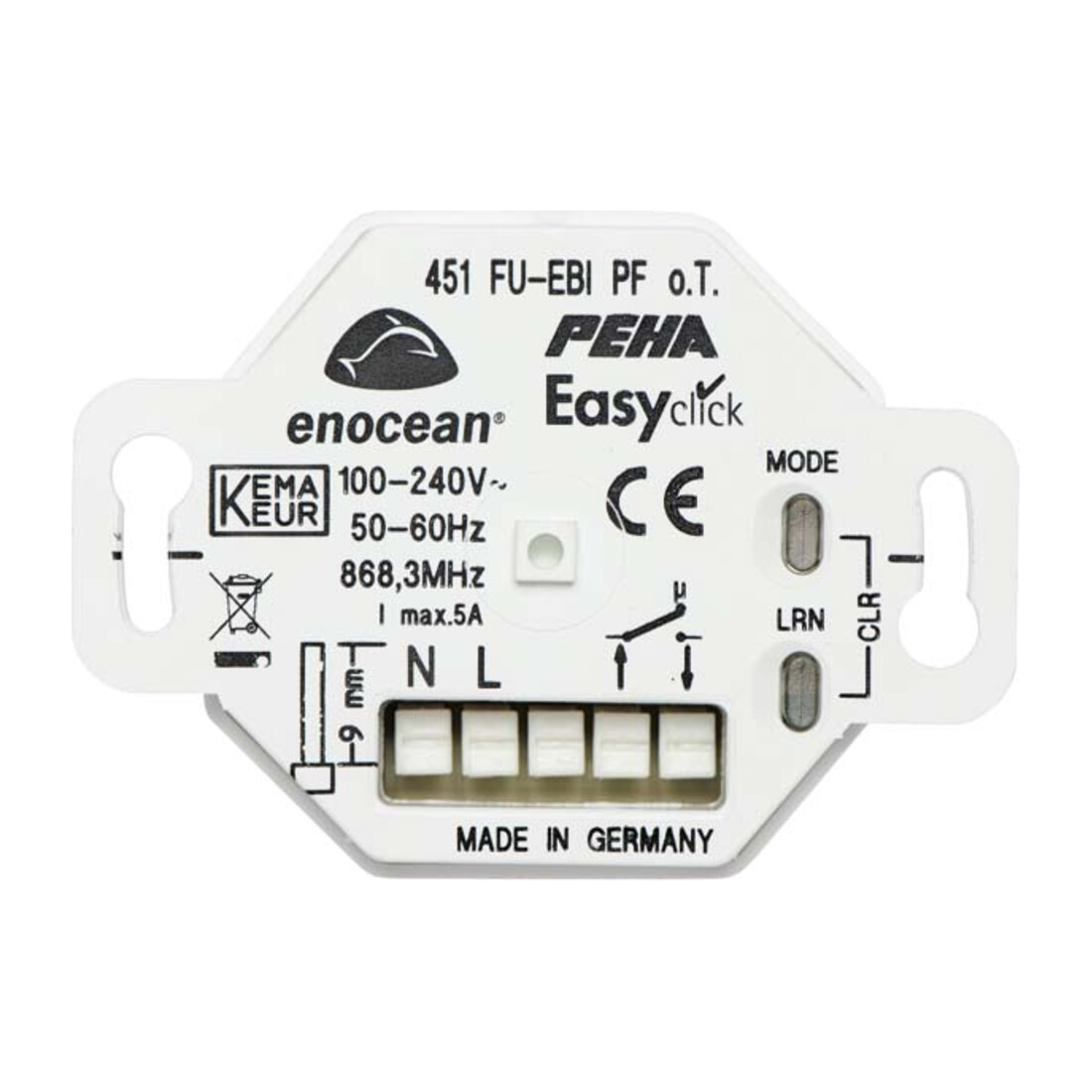 Peha Récepteur radio 1 canal encastré, contact potentiel libre D 451 FU-EBI PF O.T.