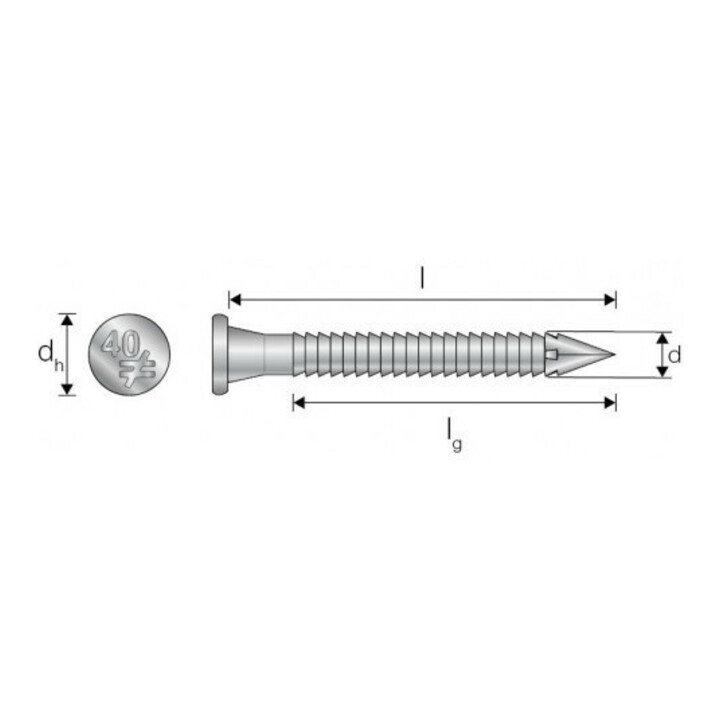 peigne clou ETA 04/0013 diamètre 4mm longueur 75mm électrozingué