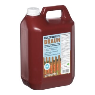 Peinture pour bois 5 l, brun, bidon en plastique