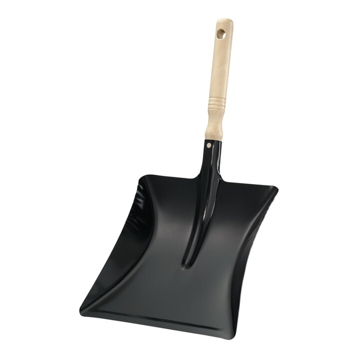 MET Pelle à poussière avec manche en bois noir, lame 220×230 mm