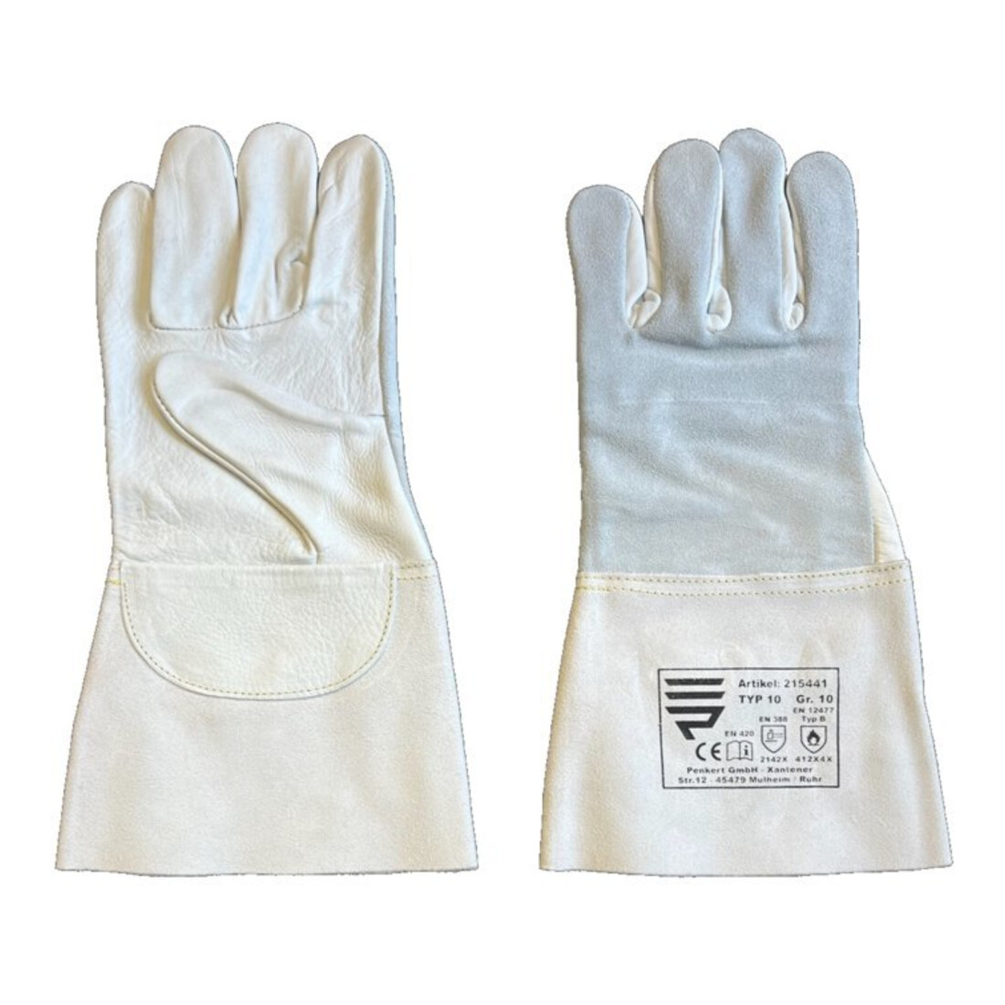 penkert Schweißerhandschuh Typ 10 Kat. II, weiß, 10 35cm,Gr.10