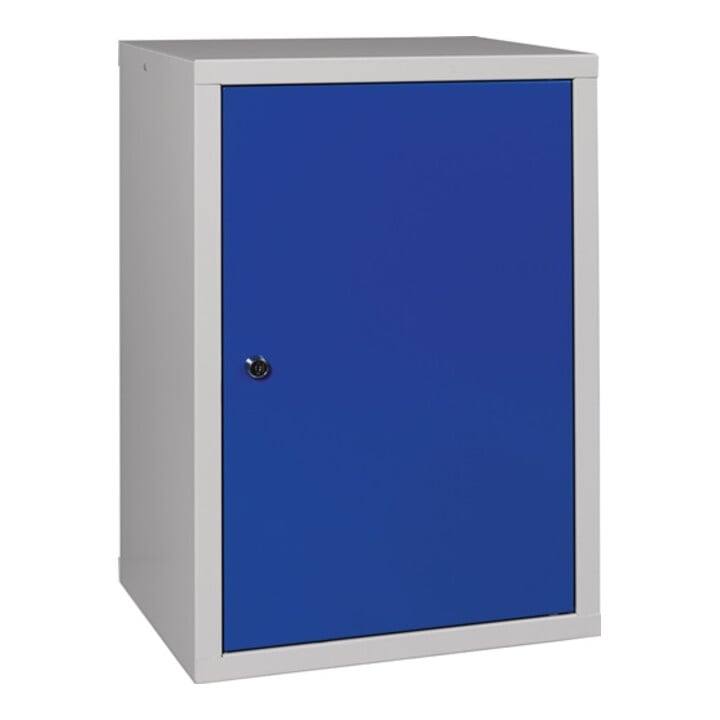 Armadio sospeso H600xL400xP300mm lamiera piena, 1 anta acciaio, grigio chiaro/blu genziana