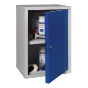 Armadio sospeso H600xL400xP300mm lamiera piena, 1 anta acciaio, grigio chiaro/blu genziana-3