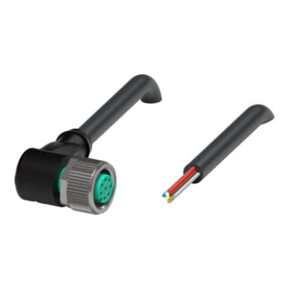 Pepperl+Fuchs Boîte de câbles V19-W-BK10M-PUR noire 8 pôles coudée