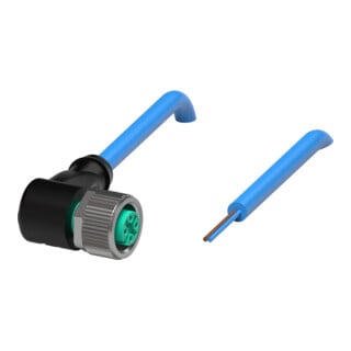 Pepperl+Fuchs Boîtier de câble V1-W-N-10M-PUR bleu 2 pôles coudé