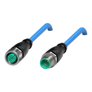 Pepperl+Fuchs Câble de connexion V1-G-N-0,4M-PUR-V1-G bleu 2 pôles codé A