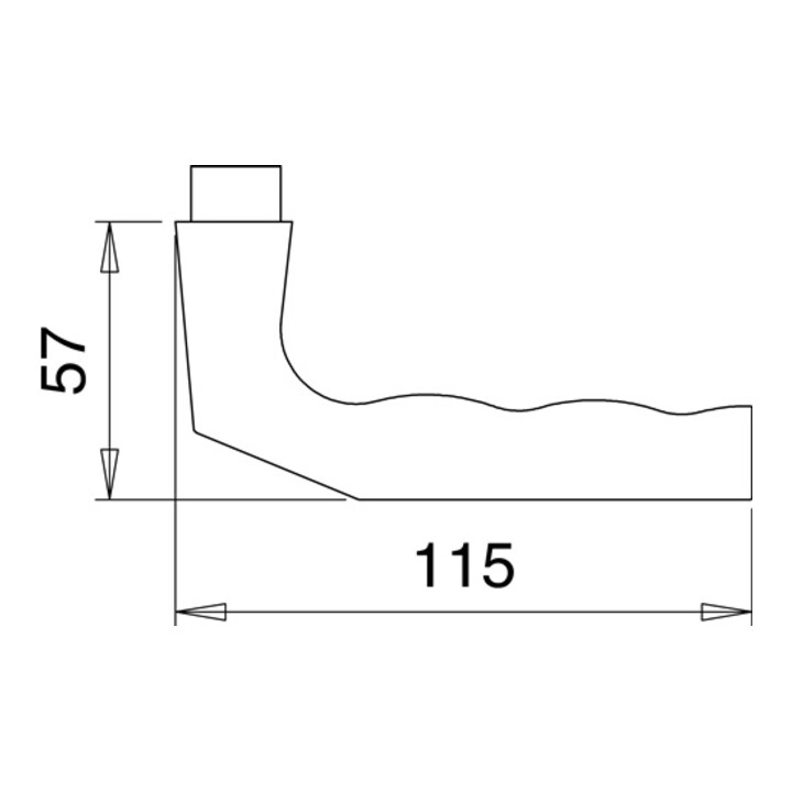 Perçage de levier de porte partie 125 Z Alu.F1 8mm DIN L/R