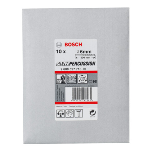 Perceuse à béton Bosch CYL-3 Silver Percussion 6 x 60 x 100 mm diamètre 5,5 mm