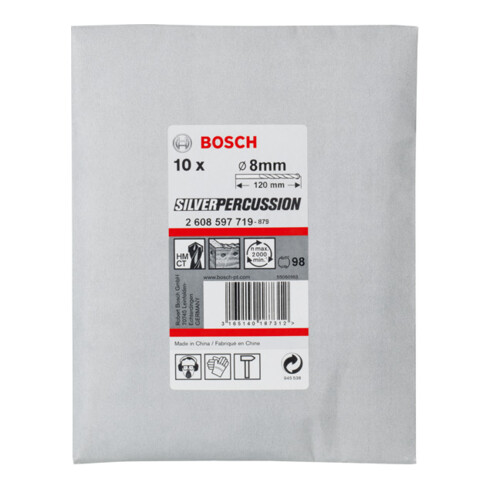 Perceuse à béton Bosch CYL-3 Silver Percussion 8 x 80 x 120 mm diamètre 7,5 mm