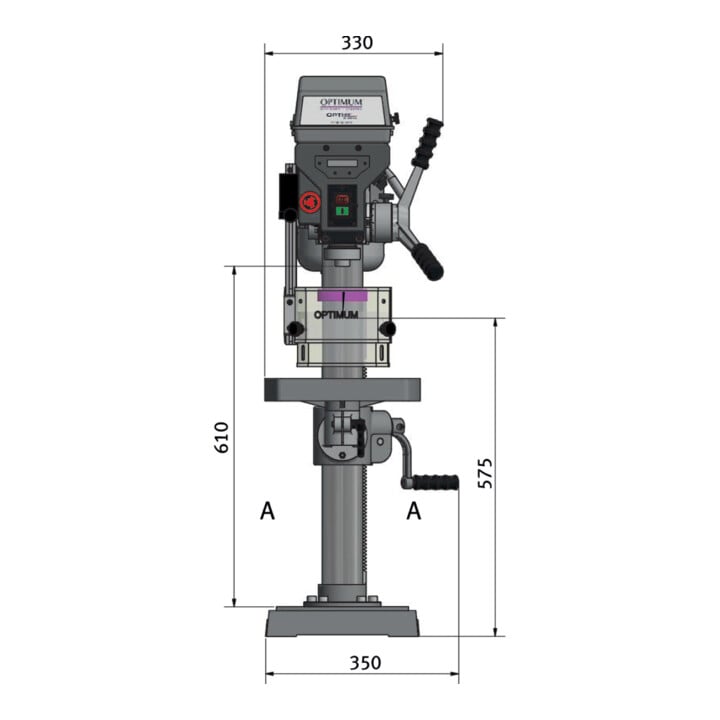 Perceuse à colonne Stürmer D 23 Pro 400V 25 mm OPTI-DRILL