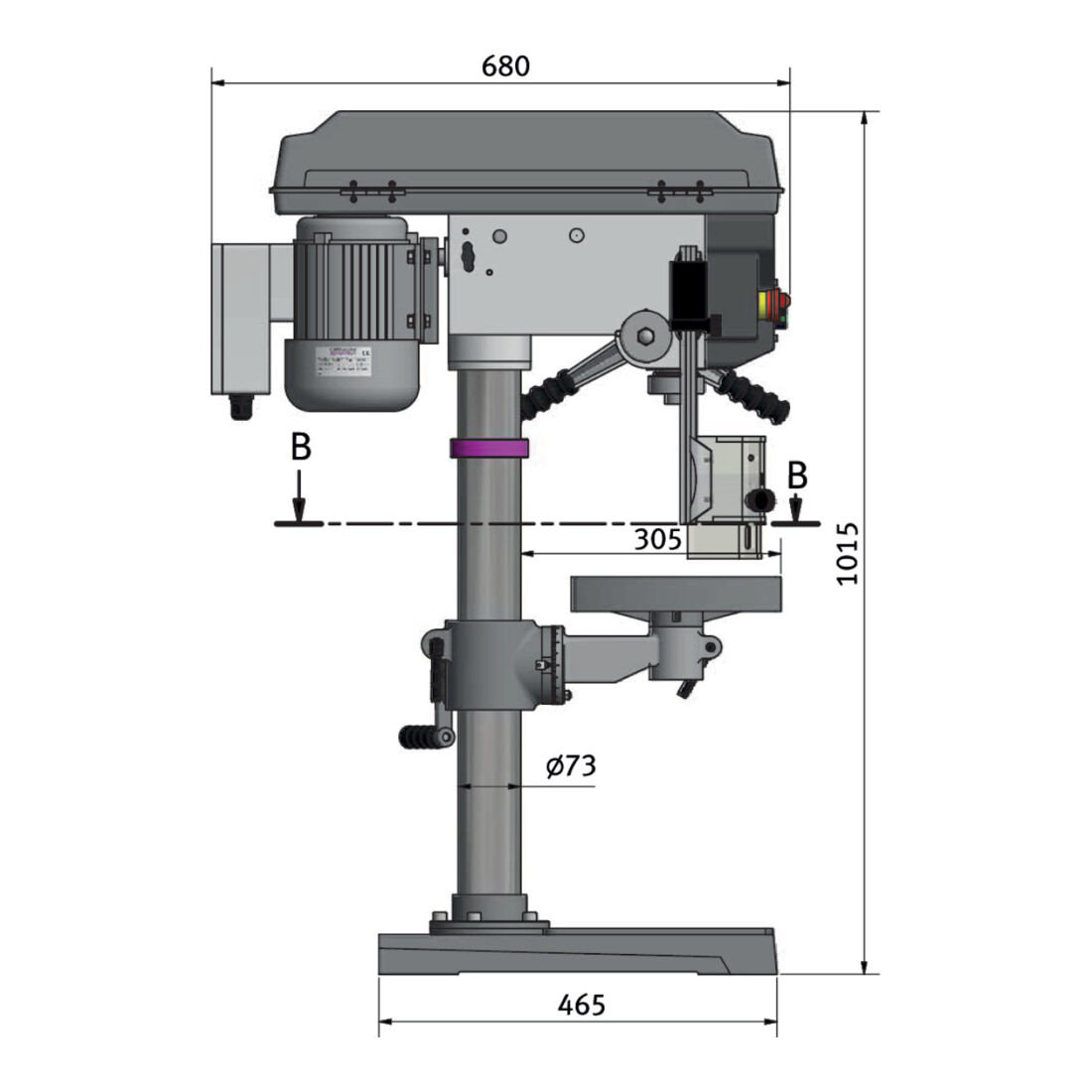 Perceuse à colonne Stürmer D 23 Pro 400V 25 mm OPTI-DRILL