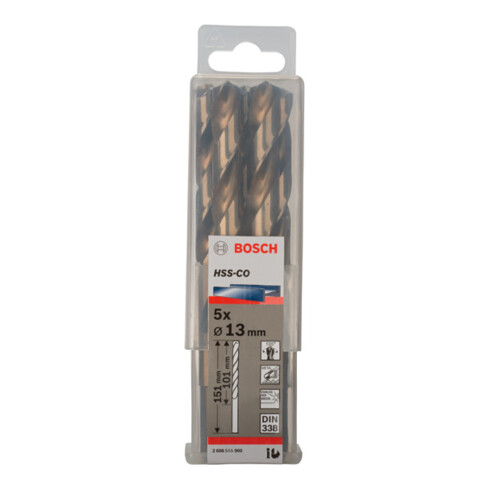 Perceuse à métaux Bosch HSS-Co, DIN 338, 13 x 101 x 151 mm