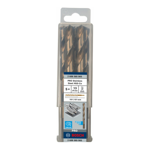 Perceuse à métaux Bosch HSS-Co, DIN 338, 13 x 101 x 151 mm