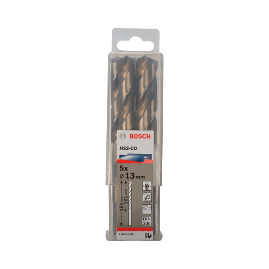 Perceuse à métaux Bosch HSS-Co, DIN 338, 13 x 101 x 151 mm