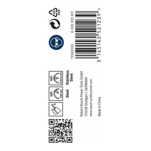 Perceuse à métaux Bosch HSS-Co, DIN 338, 5,5 x 57 x 93 mm