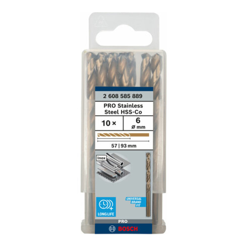Perceuse à métaux Bosch HSS-Co, DIN 338, 6 x 57 x 93 mm